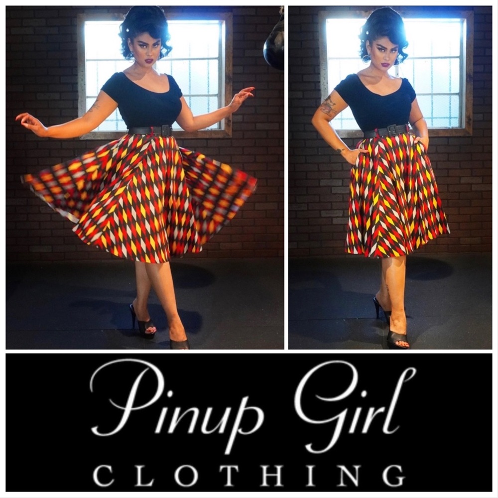 Pinup Girl Laura Bynes Gryffindor Doris Midi Skirt